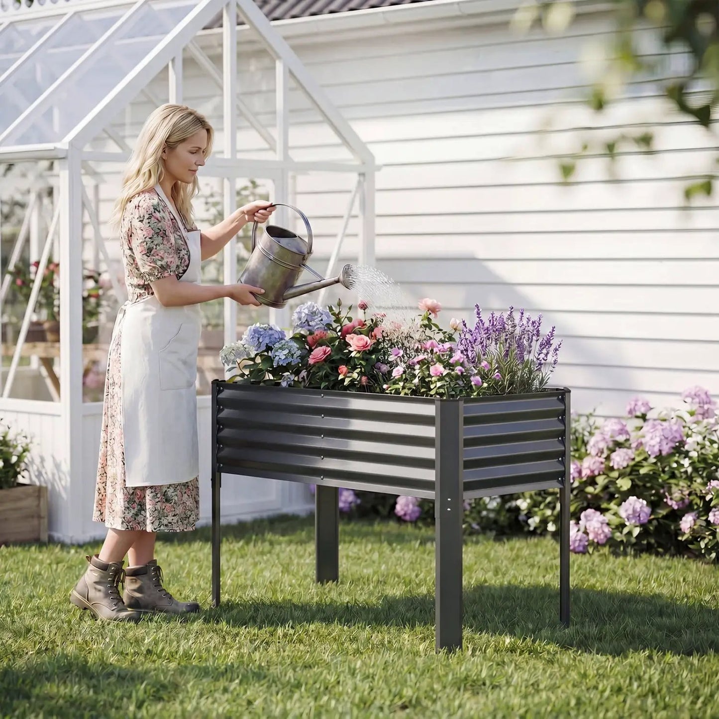 Galvanized Raised Garden Bed With Legs 46x24x31