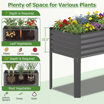 Galvanized Raised Garden Bed With Legs 46x24x31