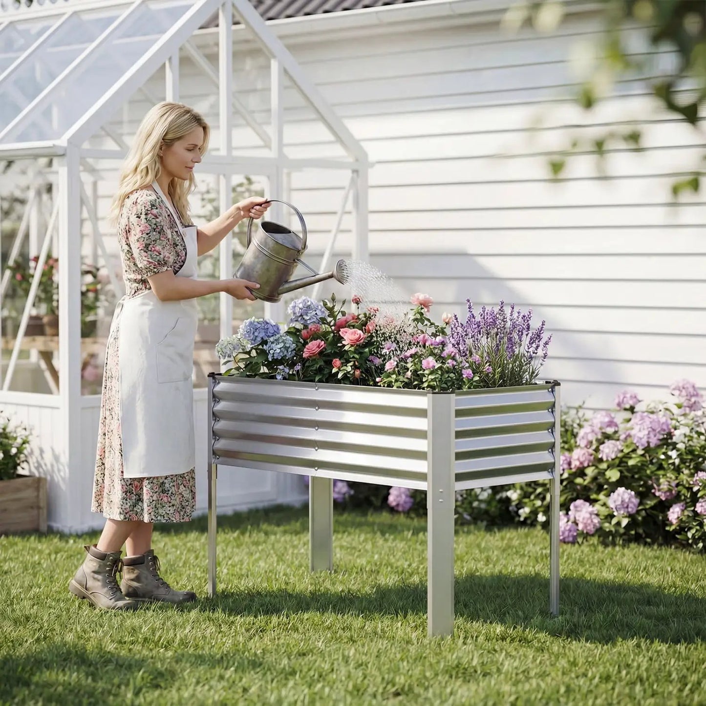 Galvanized Raised Garden Bed With Legs 46x24x31