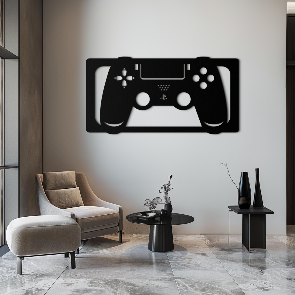 Gamer Controller Metal Wall Art - Modern Gaming Room Decor - KAF144 - Tampa Home & Garden Store