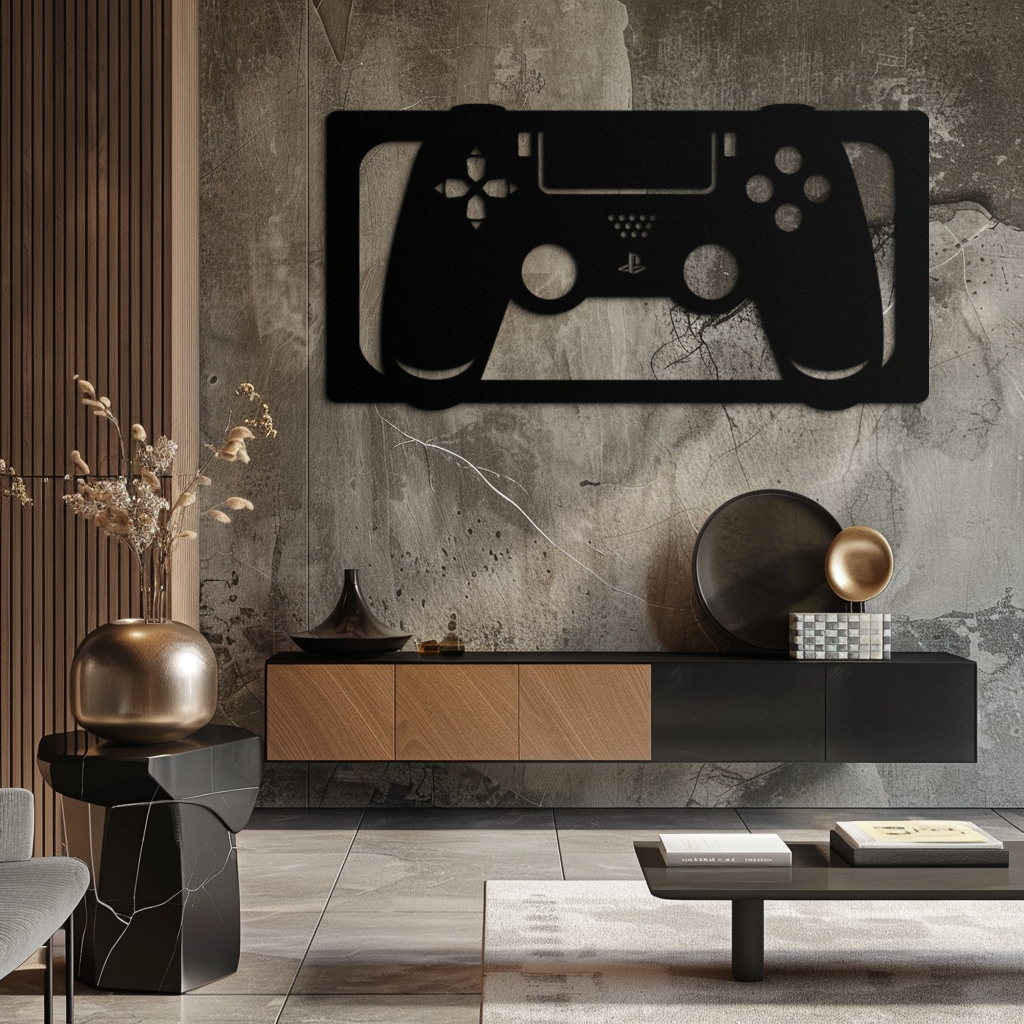 Gamer Controller Metal Wall Art - Modern Gaming Room Decor - KAF144 - Tampa Home & Garden Store