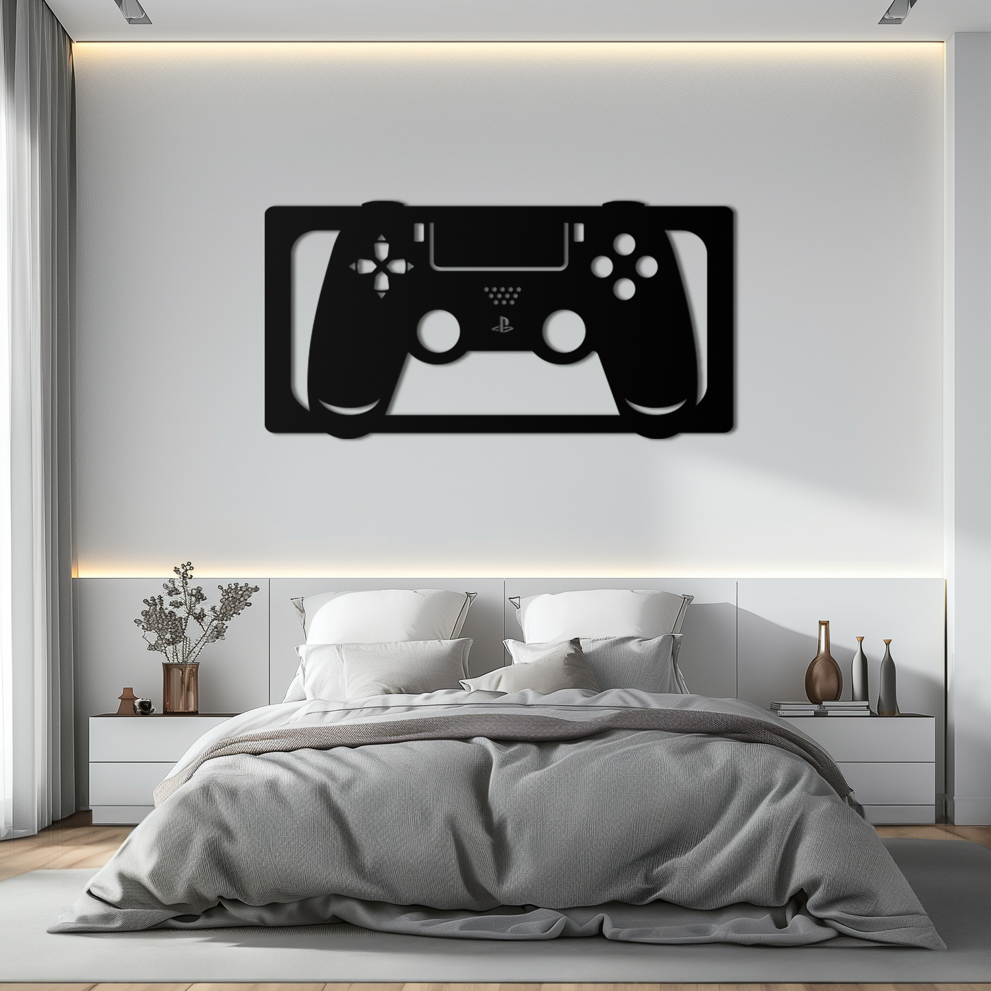 Gamer Controller Metal Wall Art - Modern Gaming Room Decor - KAF144 - Tampa Home & Garden Store