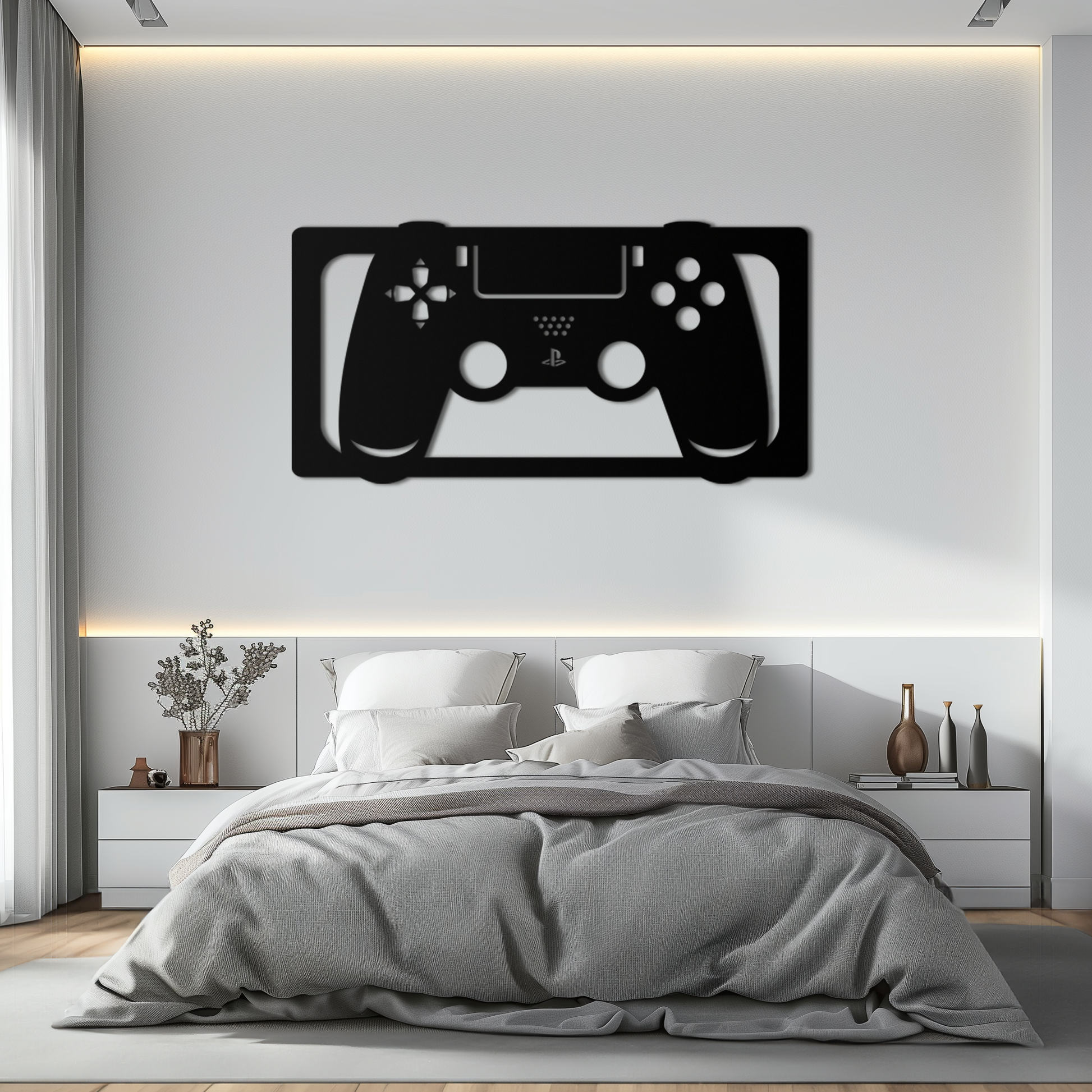 Gamer Controller Metal Wall Art - Modern Gaming Room Decor - KAF144 - Tampa Home & Garden Store