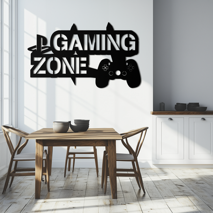 Gaming Zone Metal Wall Art - Gamer Room Decor- KAF169 - Tampa Home & Garden Store
