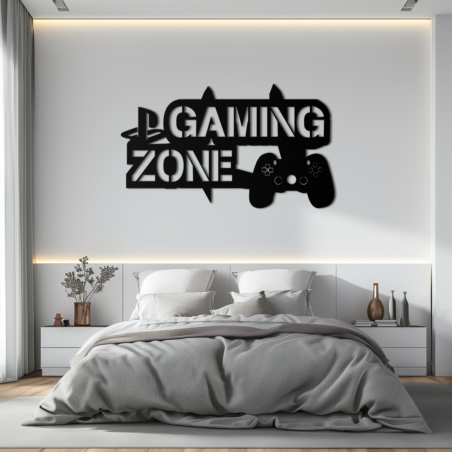 Gaming Zone Metal Wall Art - Gamer Room Decor- KAF169 - Tampa Home & Garden Store