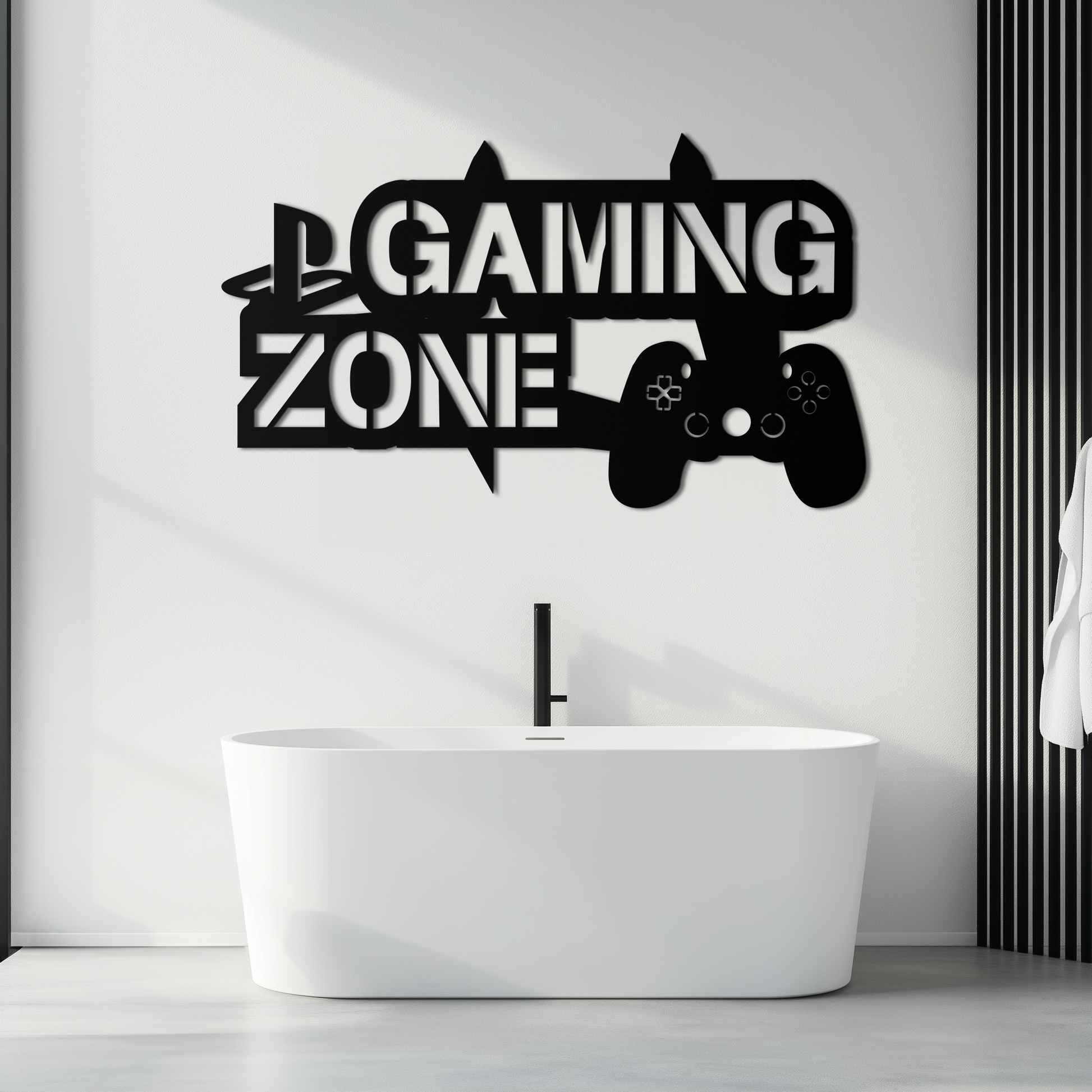 Gaming Zone Metal Wall Art - Gamer Room Decor- KAF169 - Tampa Home & Garden Store