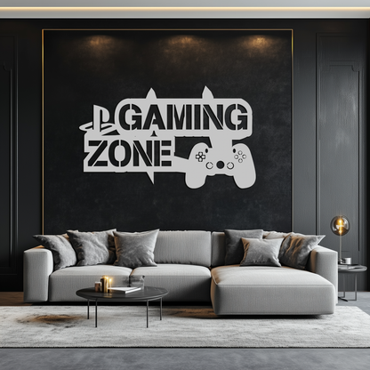 Gaming Zone Metal Wall Art - Gamer Room Decor- KAF169 - Tampa Home & Garden Store