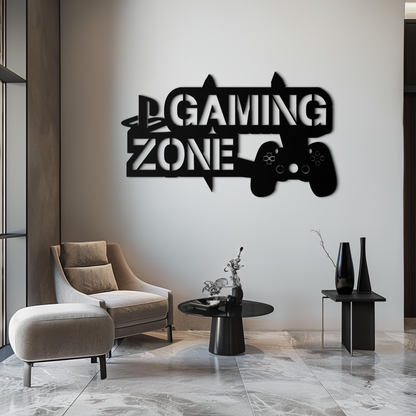 Gaming Zone Metal Wall Art - Gamer Room Decor- KAF169 - Tampa Home & Garden Store