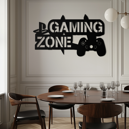 Gaming Zone Metal Wall Art - Gamer Room Decor- KAF169 - Tampa Home & Garden Store