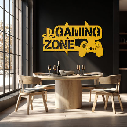 Gaming Zone Metal Wall Art - Gamer Room Decor- KAF169 - Tampa Home & Garden Store