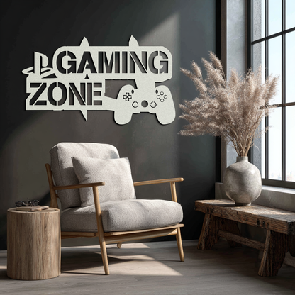 Gaming Zone Metal Wall Art - Gamer Room Decor- KAF169 - Tampa Home & Garden Store