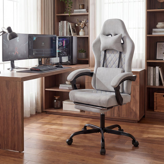 Gaming Chair Height Adjustable Computer Chair with Headrest Video Game Chair - Tampa Home & Garden Store