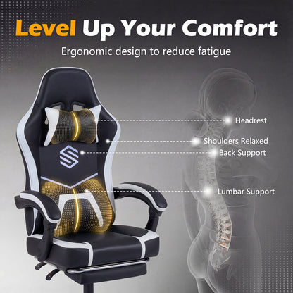 Gaming Chair Height Adjustable Computer Chair with Headrest Ergonomic Office Task Chair