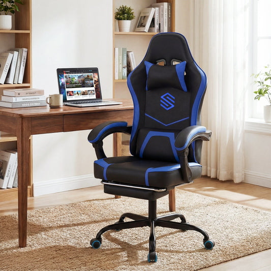 Gaming Chair Height Adjustable Computer Chair with Headrest Ergonomic Office Task Chair - Tampa Home & Garden Store
