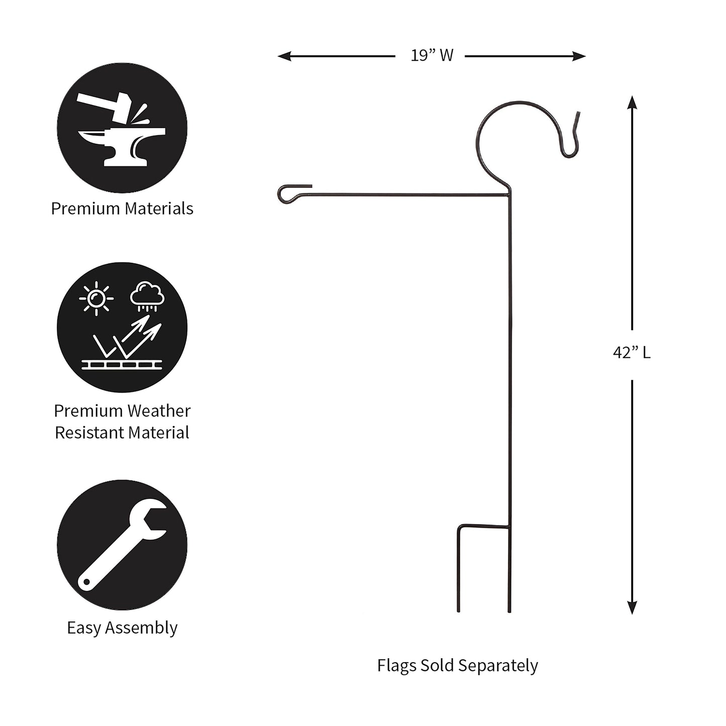 Garden Flag Stand with Shepherd's Hook - Tampa Home & Garden Store