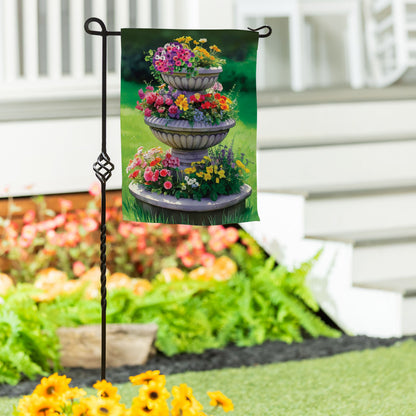 Garden Fountain Suede Garden Flag - Tampa Home & Garden Store