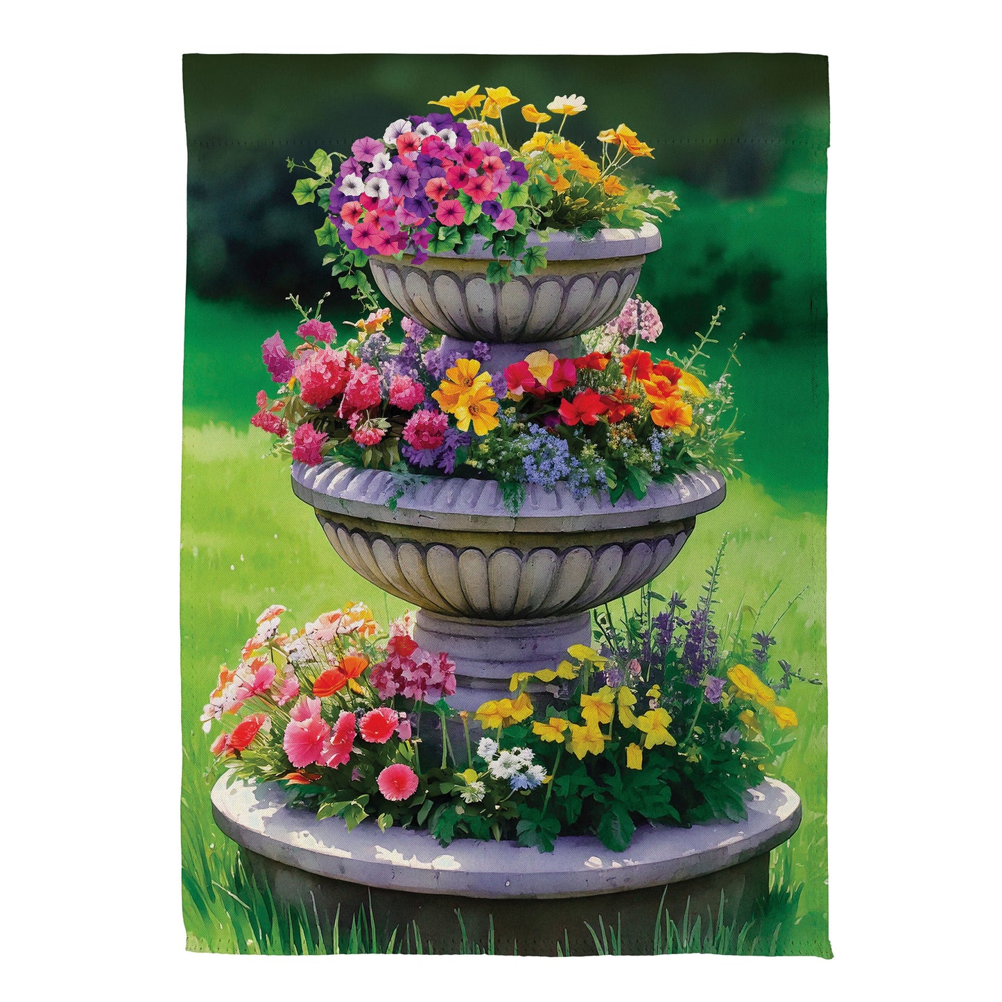 Garden Fountain Suede Garden Flag - Tampa Home & Garden Store