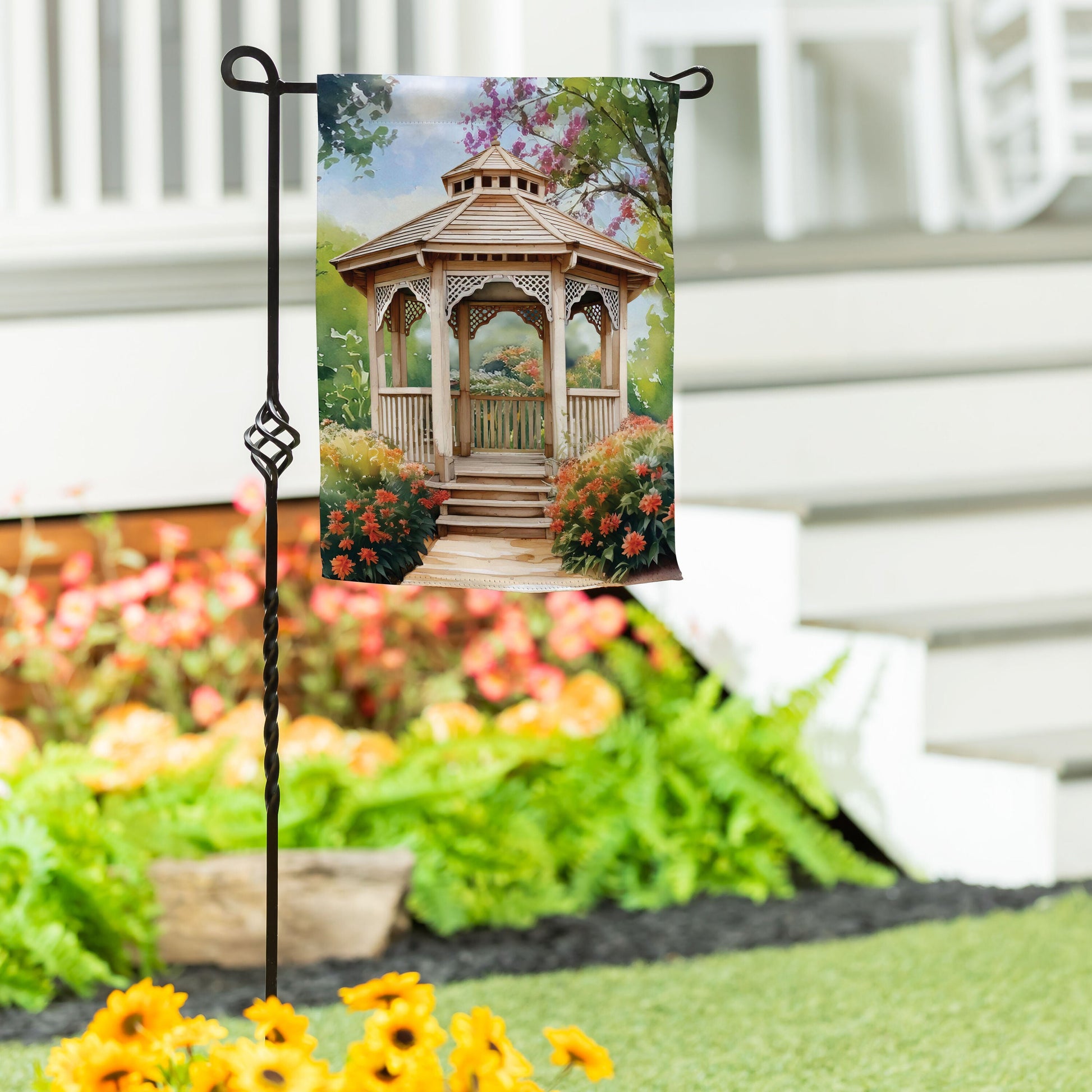 Garden Gazebo Suede Garden Flag - Tampa Home & Garden Store