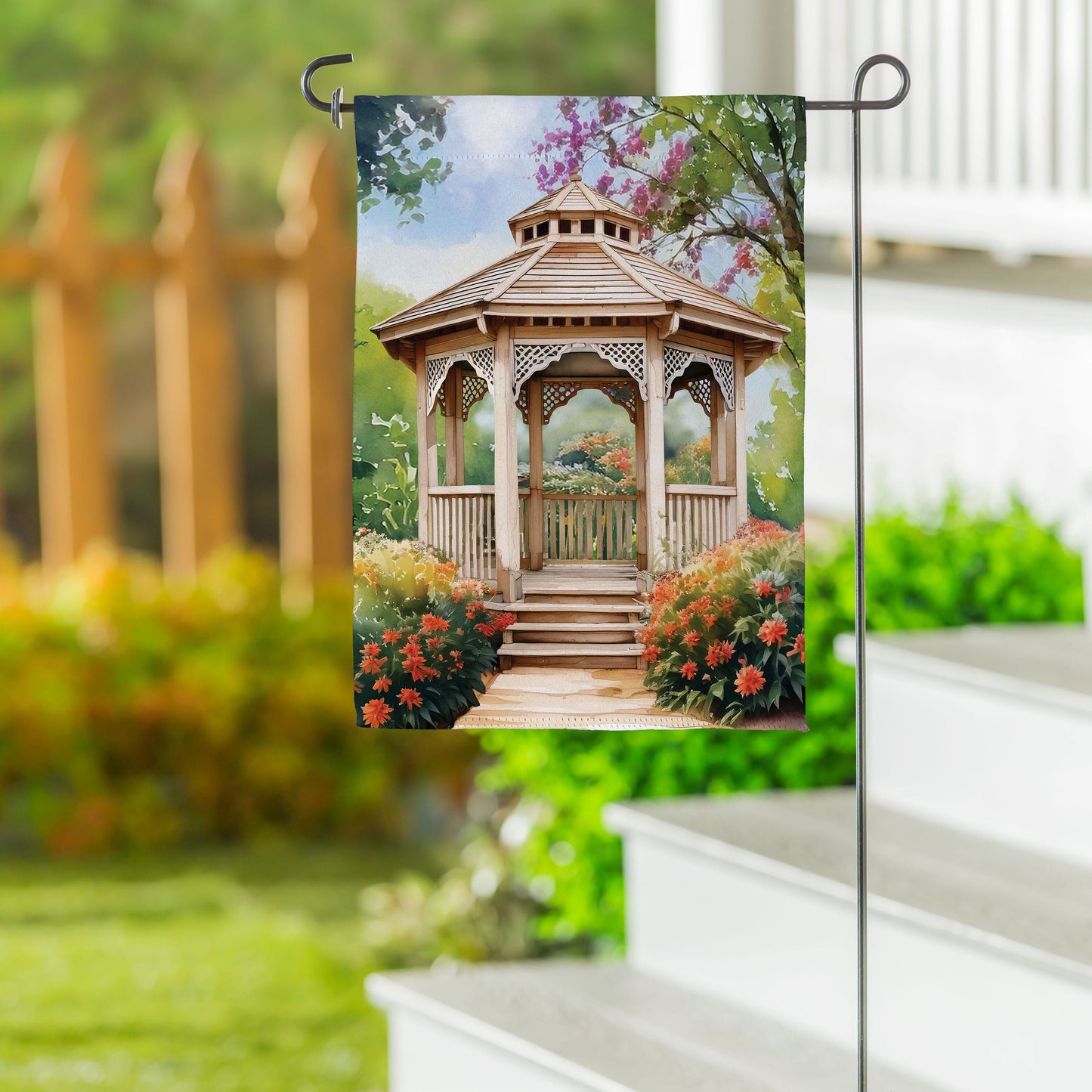 Garden Gazebo Suede Garden Flag - Tampa Home & Garden Store