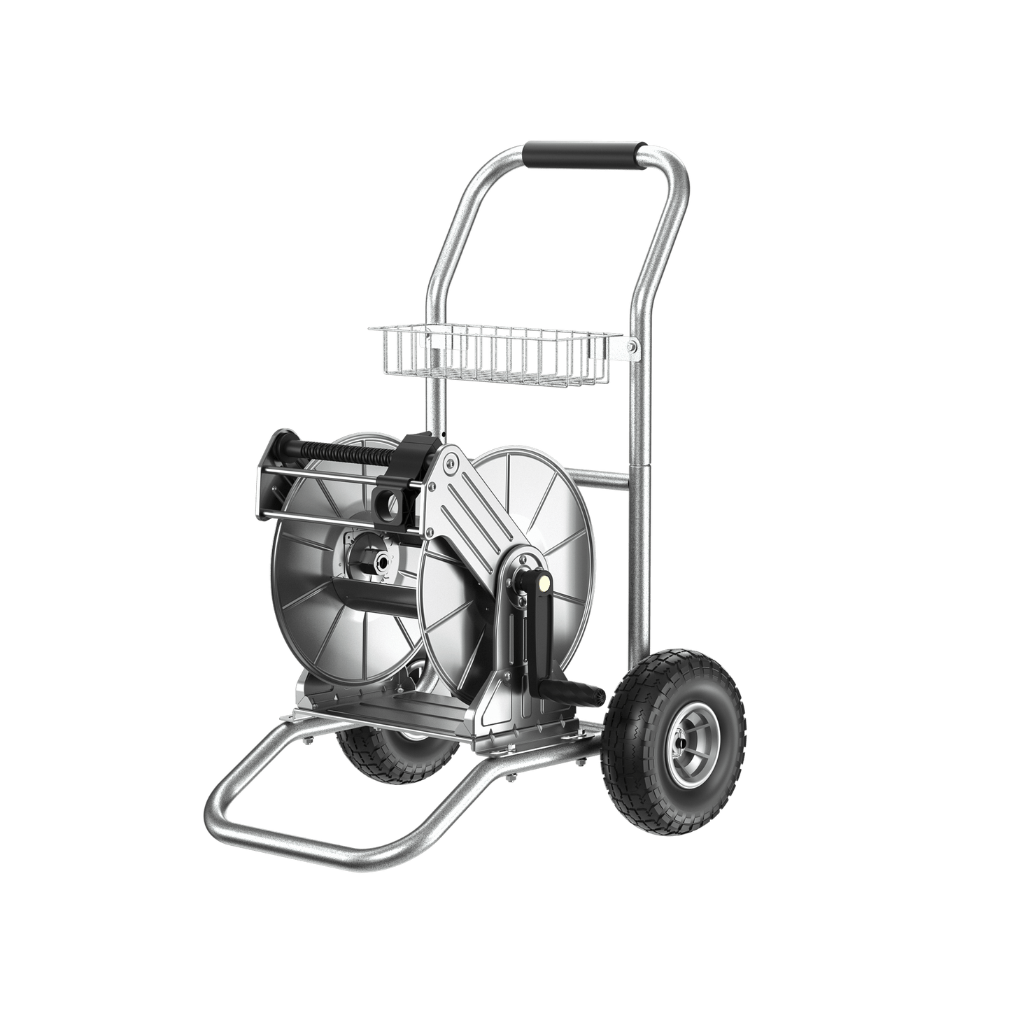 Garden Hose Reel Cart-2 Wheels-Stainless Steel-Heavy Duty - Tampa Home & Garden Store