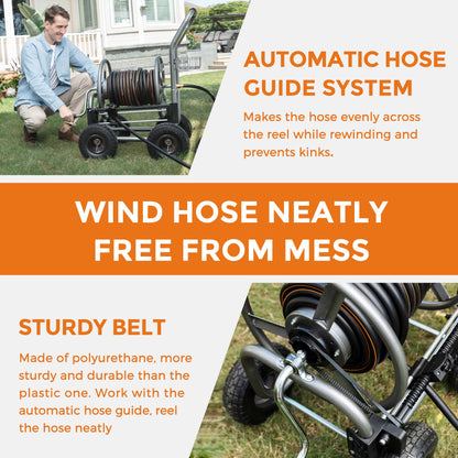 Garden Hose Reel Cart-4 Wheels-Heavy Duty - Tampa Home & Garden Store