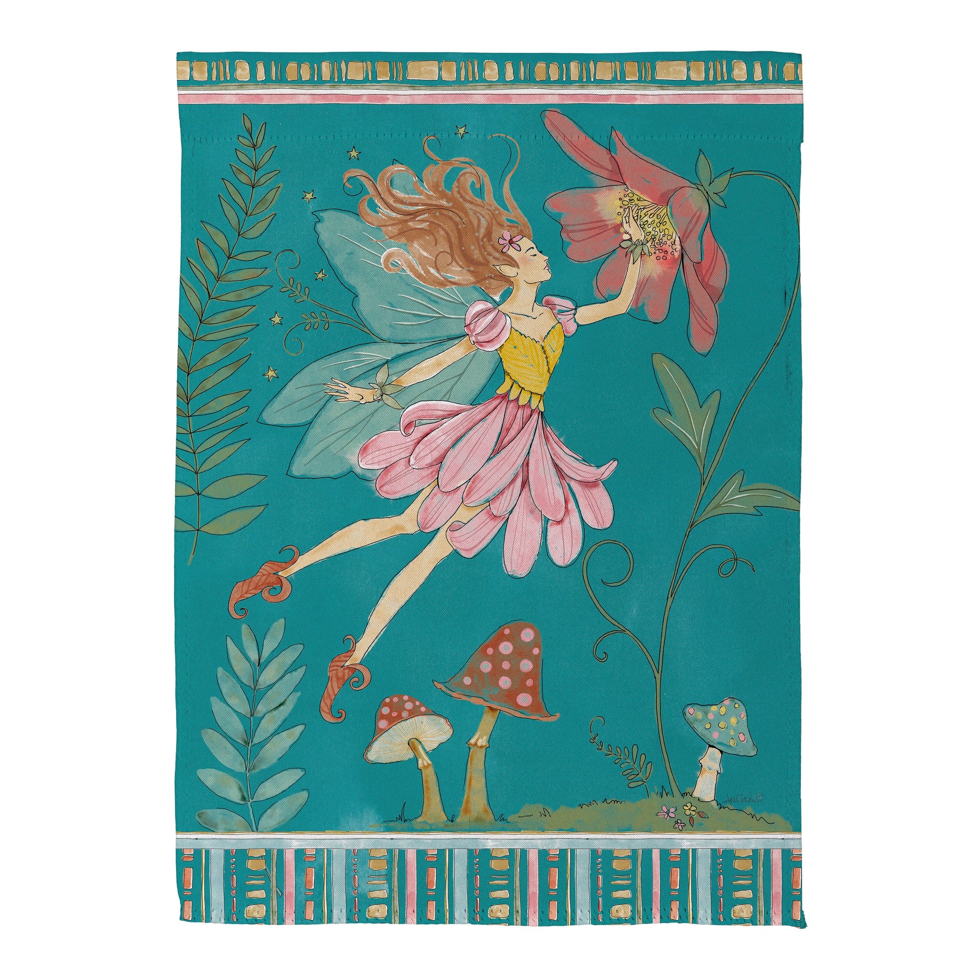 Garden Of Wonder Teal Suede Garden Flag - Tampa Home & Garden Store