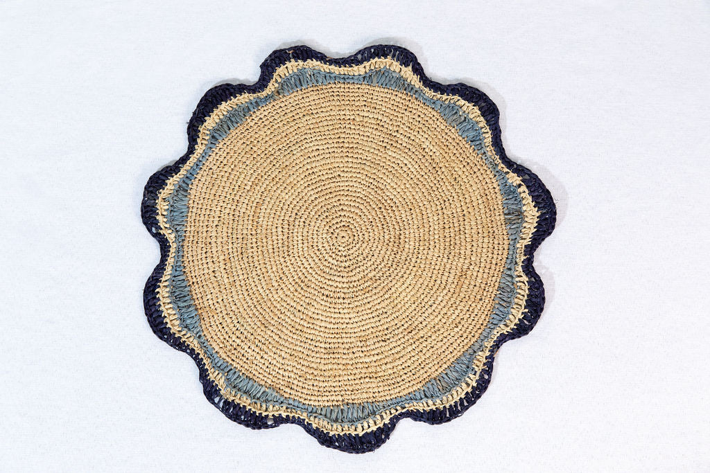 Garden Party Pinwheel Raffia Placemat, Set of 2, 4 and 6 - Tampa Home & Garden Store