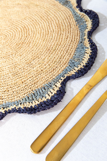 Garden Party Pinwheel Raffia Placemat, Set of 2, 4 and 6 - Tampa Home & Garden Store