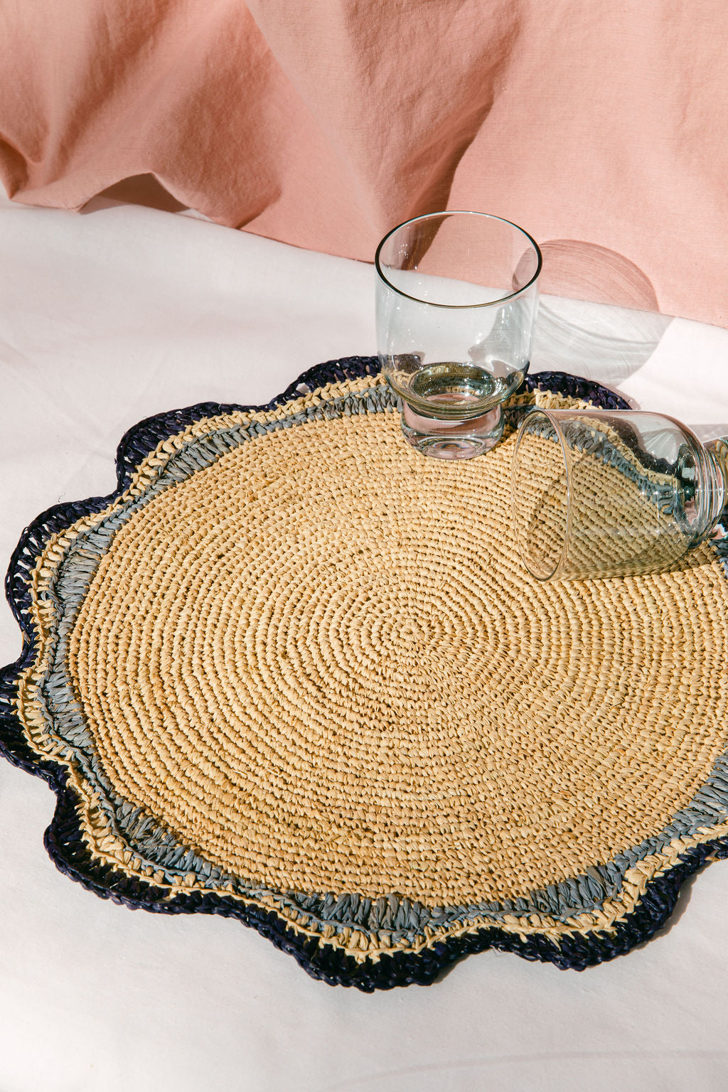 Garden Party Pinwheel Raffia Placemat, Set of 2, 4 and 6 - Tampa Home & Garden Store