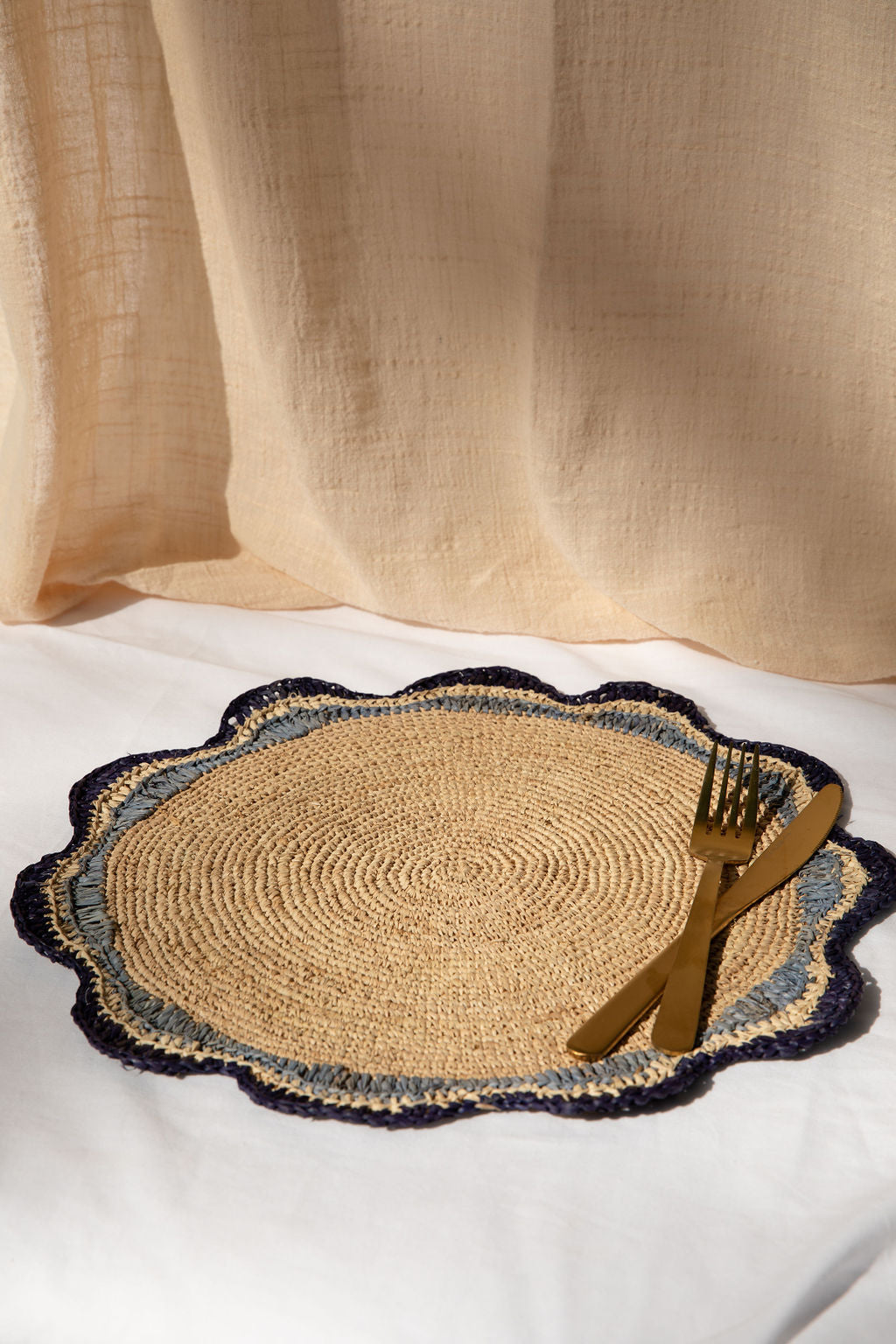 Garden Party Pinwheel Raffia Placemat, Set of 2, 4 and 6 - Tampa Home & Garden Store