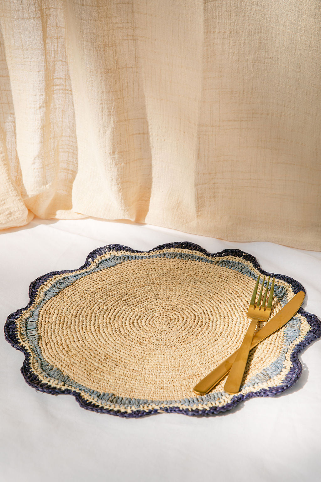 Garden Party Pinwheel Raffia Placemat, Set of 2, 4 and 6 - Tampa Home & Garden Store