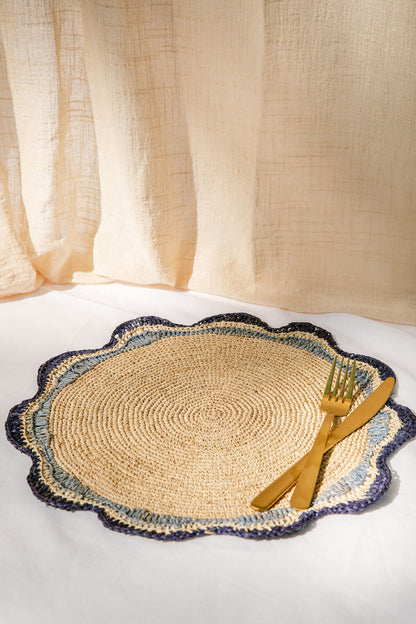 Garden Party Pinwheel Raffia Placemat, Set of 2, 4 and 6 - Tampa Home & Garden Store