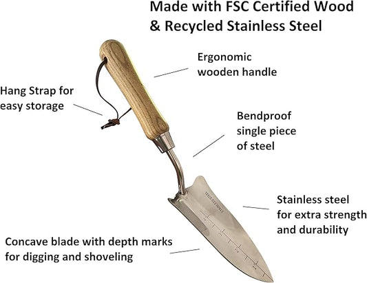 Garden Planting Set - Includes Classic Trowel, Transplanter, Bulb Planter - Tampa Home & Garden Store
