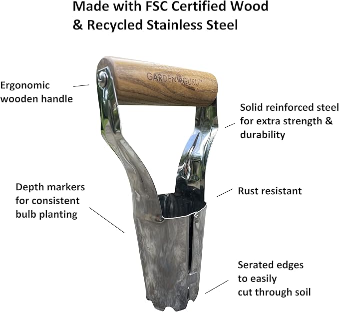 Garden Planting Set - Includes Classic Trowel, Transplanter, Bulb Planter - Tampa Home & Garden Store