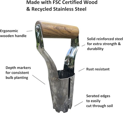 Garden Planting Set - Includes Classic Trowel, Transplanter, Bulb Planter - Tampa Home & Garden Store