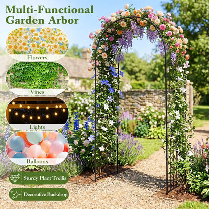 Garden Arch 87 Inch Tall Heavy Duty Metal Arbor