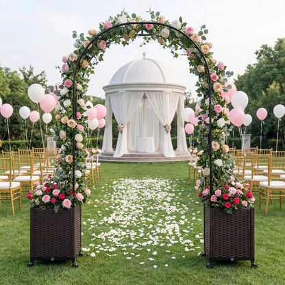 Garden Arch Trellis With 2 Planter Boxes
