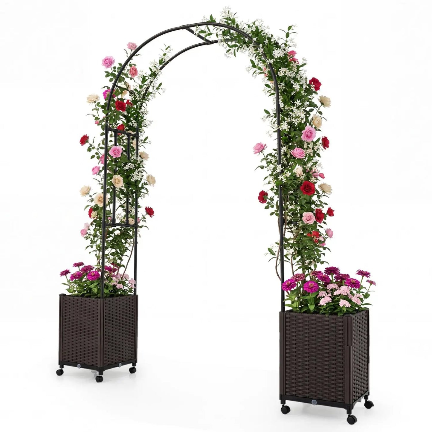 Garden Arch Trellis With 2 Planter Boxes