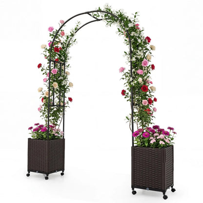 Garden Arch Trellis With 2 Planter Boxes