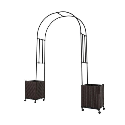 Garden Arch Trellis With 2 Planter Boxes