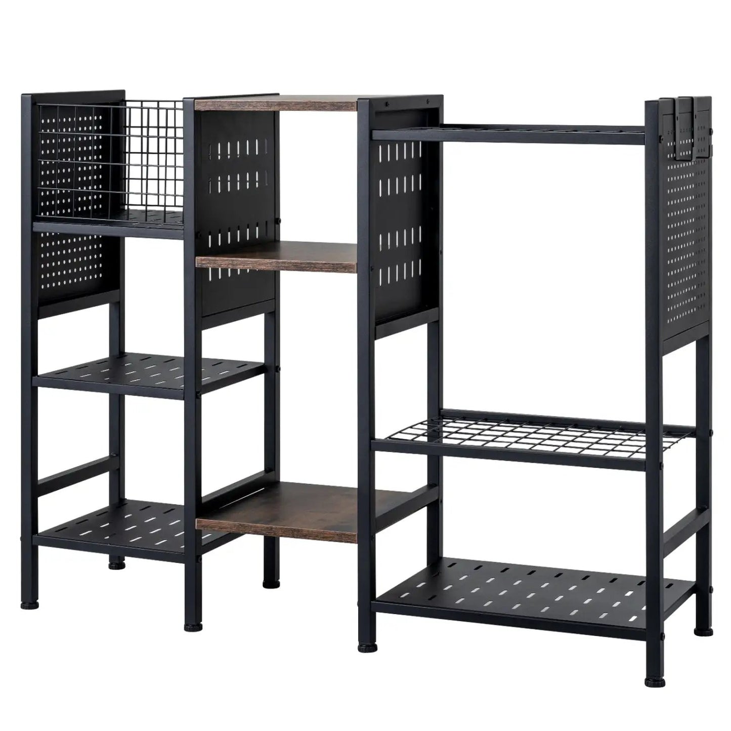 Garden Tool Organizer With Wooden Shelves