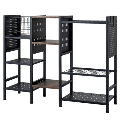 Garden Tool Organizer With Wooden Shelves