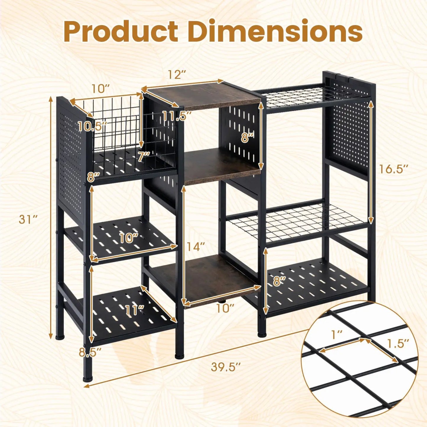 Garden Tool Organizer With Wooden Shelves