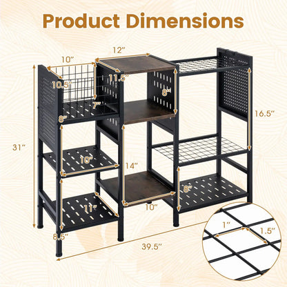Garden Tool Organizer With Wooden Shelves