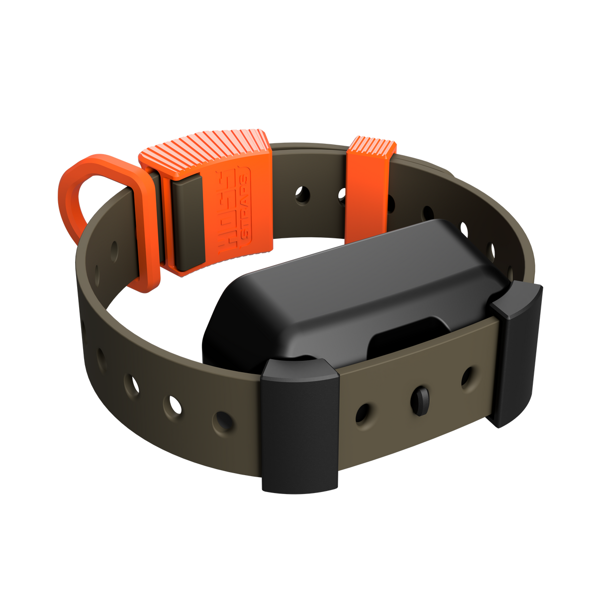 Training Collar Setup Hoss Straps orange buckle and strap on olive hunting dog collar on Tampa Home & Garden Store
