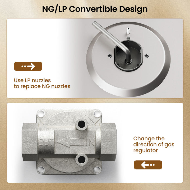 Encimera de gas de 30/36" con 4/6 quemadores y perillas ABS