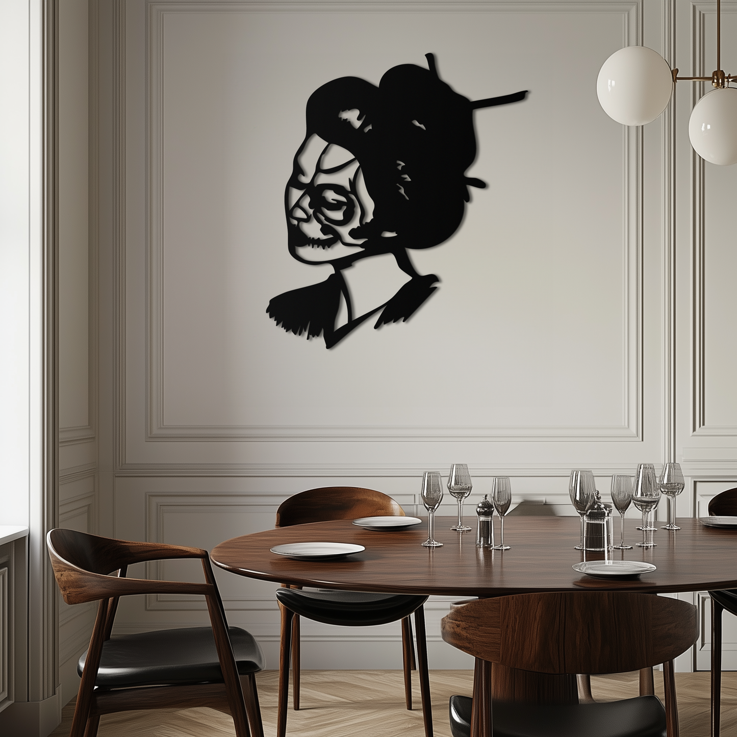 Geisha Skull Fusion Metal Wall Art – Japanese Gothic Home Decor- KAF575 - Tampa Home & Garden Store