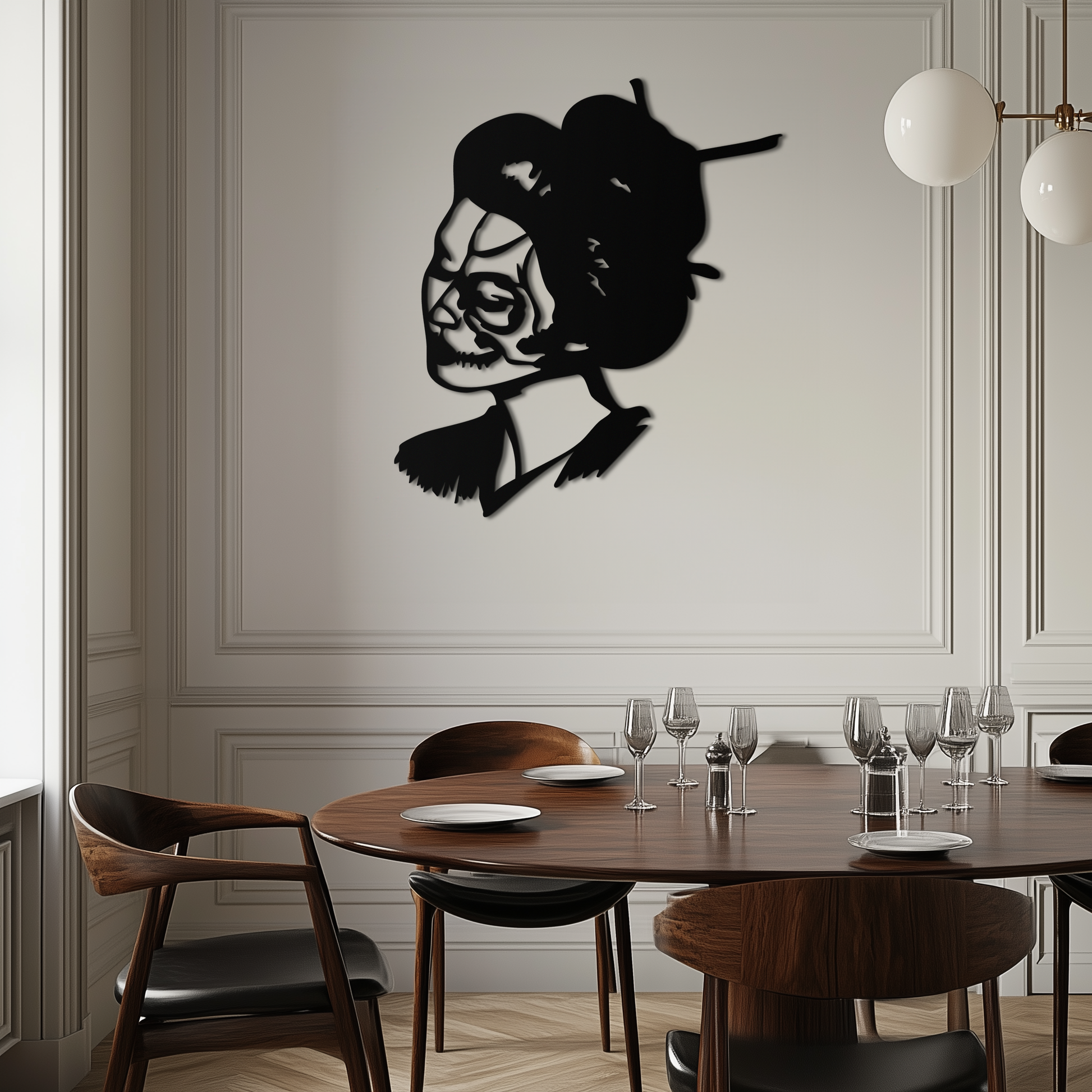 Geisha Skull Fusion Metal Wall Art – Japanese Gothic Home Decor- KAF575 - Tampa Home & Garden Store