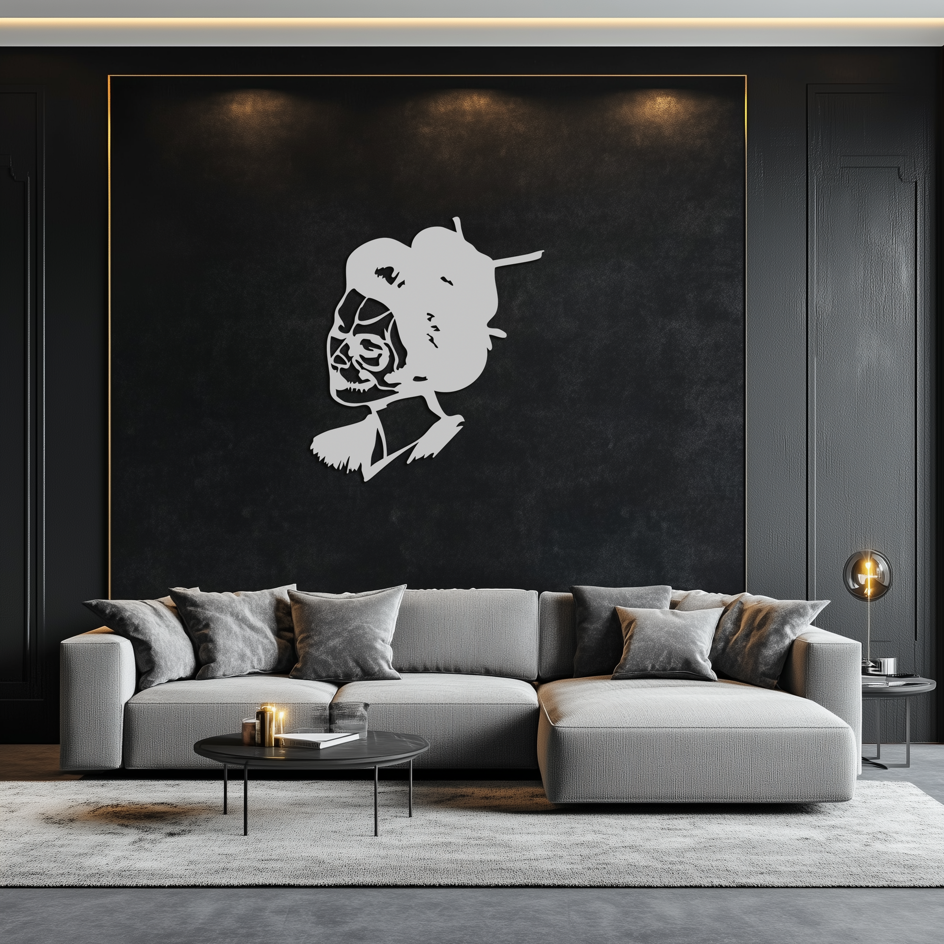 Geisha Skull Fusion Metal Wall Art – Japanese Gothic Home Decor- KAF575 - Tampa Home & Garden Store