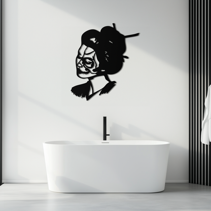 Geisha Skull Fusion Metal Wall Art – Japanese Gothic Home Decor- KAF575 - Tampa Home & Garden Store
